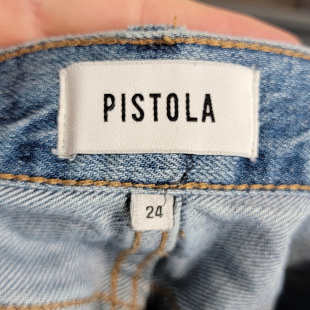 pistola Light Blue Distressed Straight-Leg Jeans - Picture 8 of 12